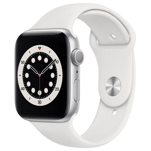 Apple-Watch-Series-6-44mm-Zilver-Aluminium-Wit-Sportband