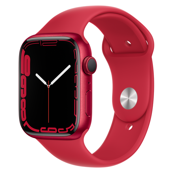 Apple-Watch-Series-7-45mm-Rood-Aluminium-Rood-Sportband