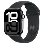 Apple Watch Series 10 42mm - Zwart Aluminium Zwart Sportband