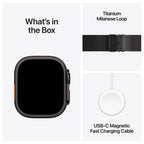 Apple Watch Ultra 3 5G Zwart - Milanees band Zwart