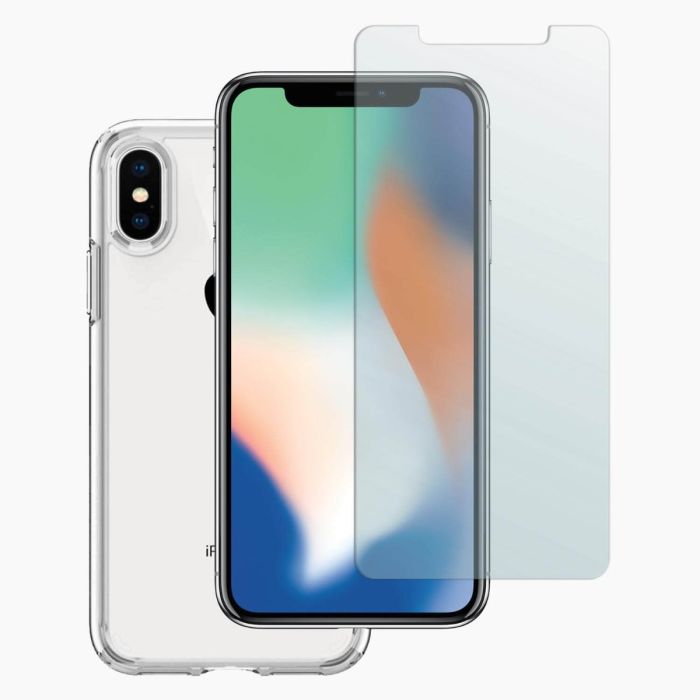 iPhone Case + Screenprotector iPhone X/XS - Transparant