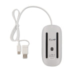 Ratón Cable LMP Easy Estiloso 2en1 USB-C y USB-A - Blanco
